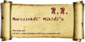 Marczinkó Miklós névjegykártya