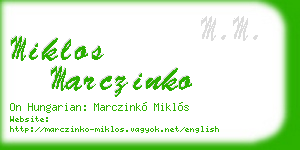 miklos marczinko business card